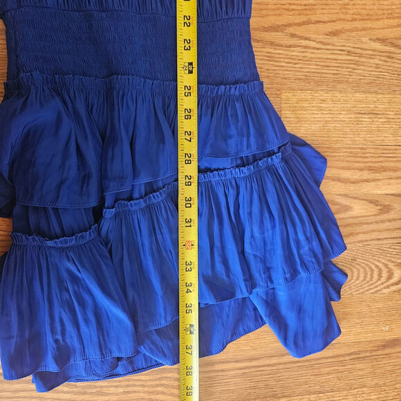 Ramy Brook New York Blue Cobalt Ruffle Dress Size Small - Picture 5 of 8